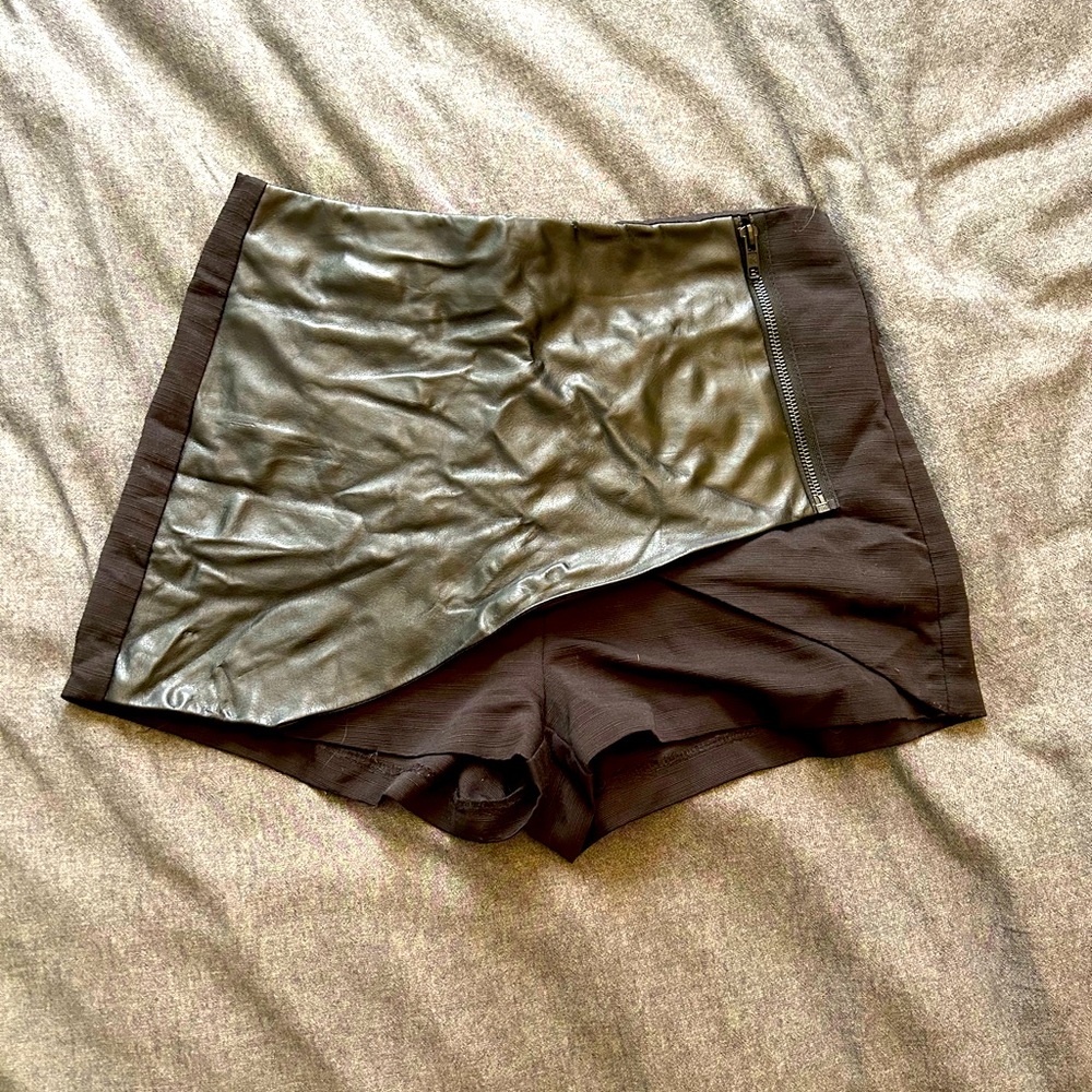 Faux Leather Short Shorts Size 4